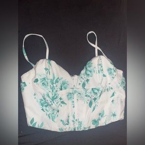 White Fox floral corset